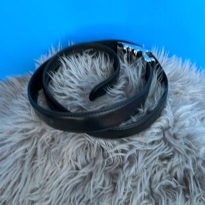 Stylish Black Adjustable Belt – 50" Long, Silver & Black Buckle